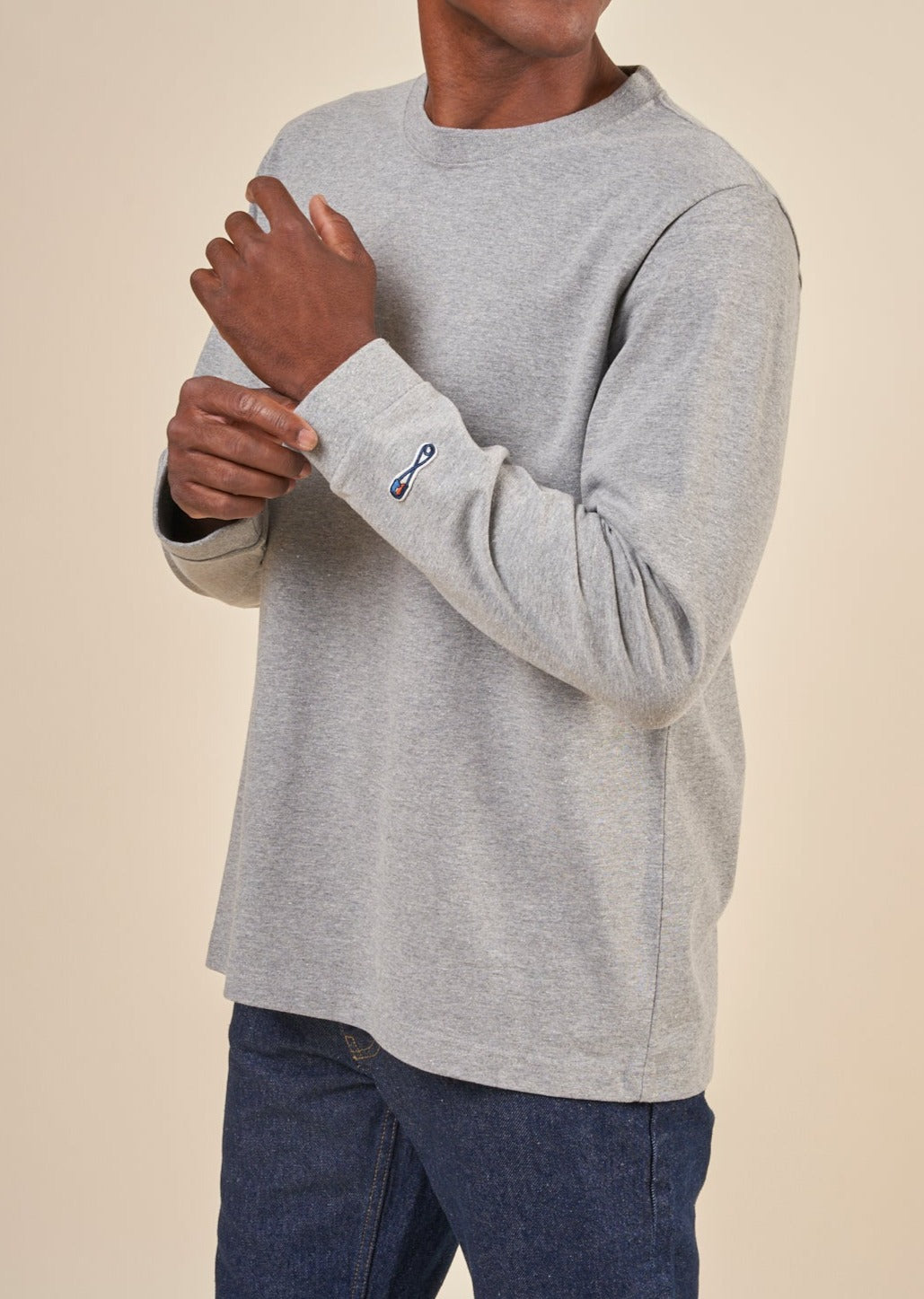 T-shirt manches longues en recyclé | gris "long sleeve tee rebirth greymelange"