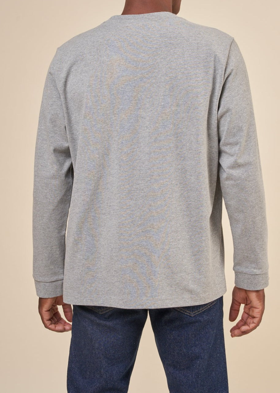 T-shirt manches longues en recyclé | gris "long sleeve tee rebirth greymelange"