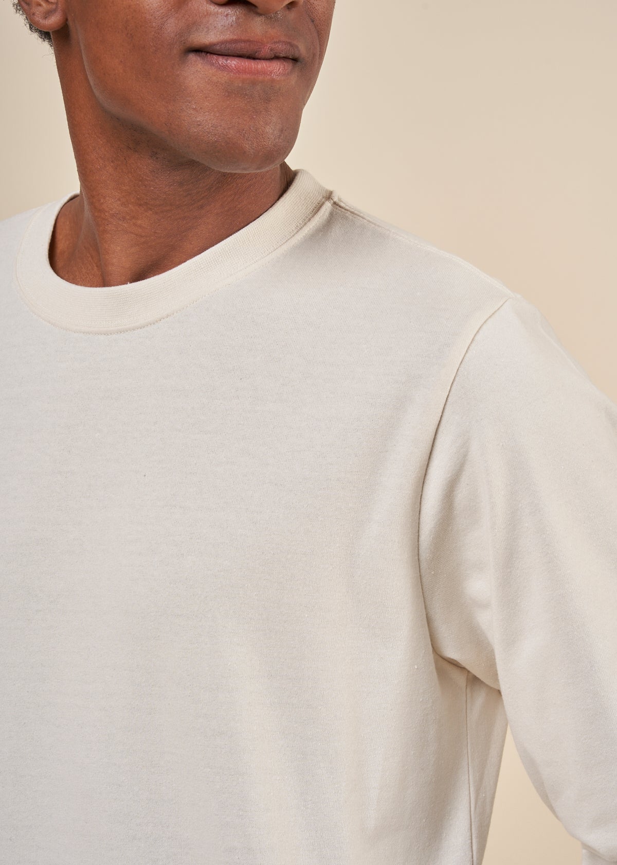 T-shirt manches longues en recyclé | blanc "long sleeve tee rebirth offwhite"