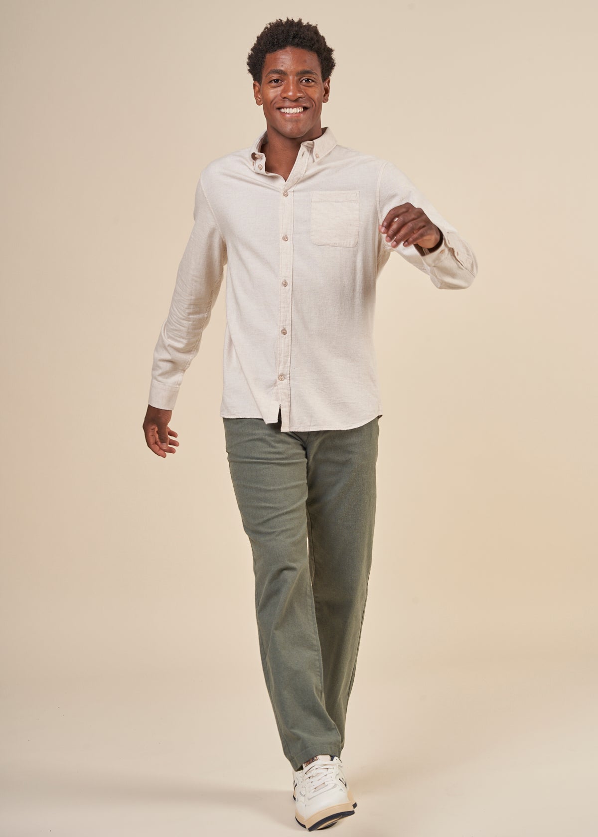 Chino en flanelle de coton bio | Vert forêt "chuck flannel chino pants forrest night