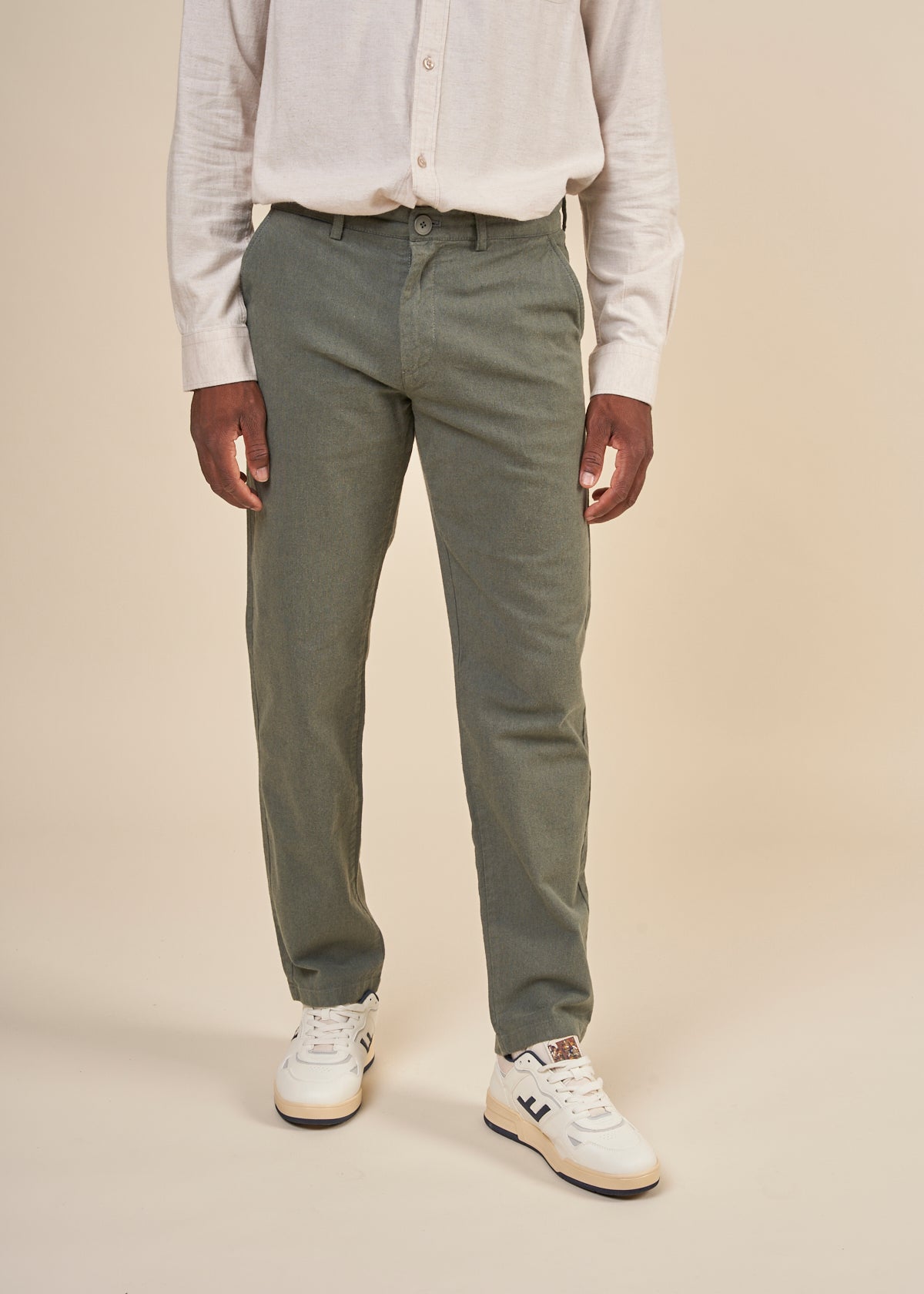 Chino en flanelle de coton bio | Vert forêt "chuck flannel chino pants forrest night
