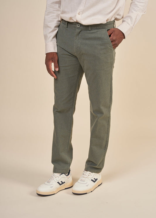 Chino en flanelle de coton bio | Vert forêt "chuck flannel chino pants forrest night