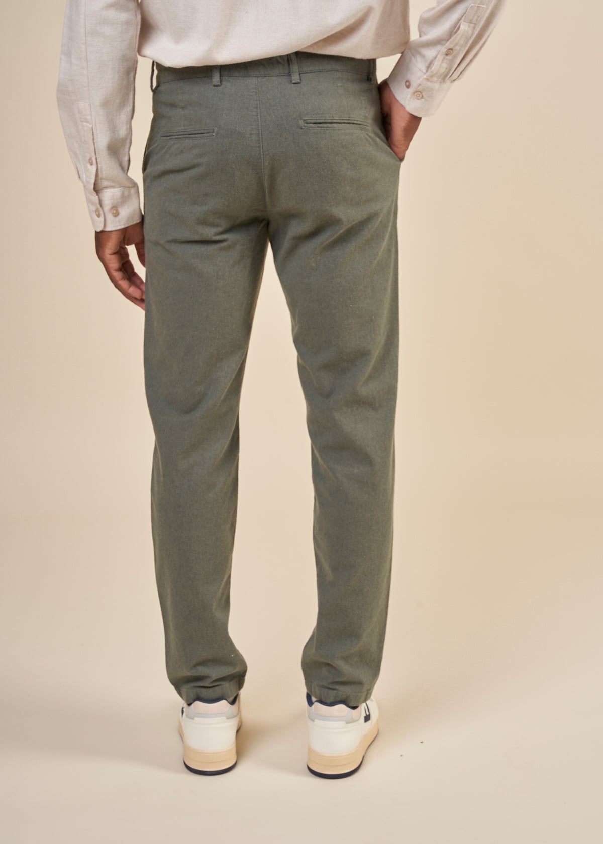 Chino en flanelle de coton bio | Vert forêt "chuck flannel chino pants forrest night