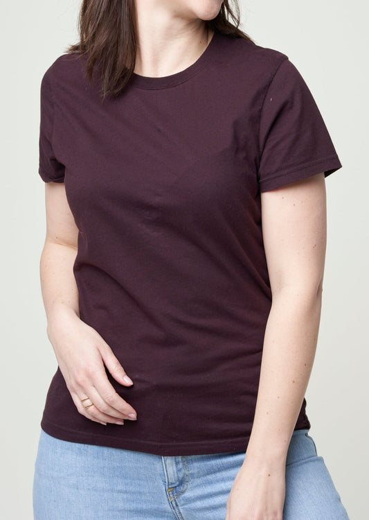 T-shirt manches courtes en coton bio | bordeaux "oxblood red"