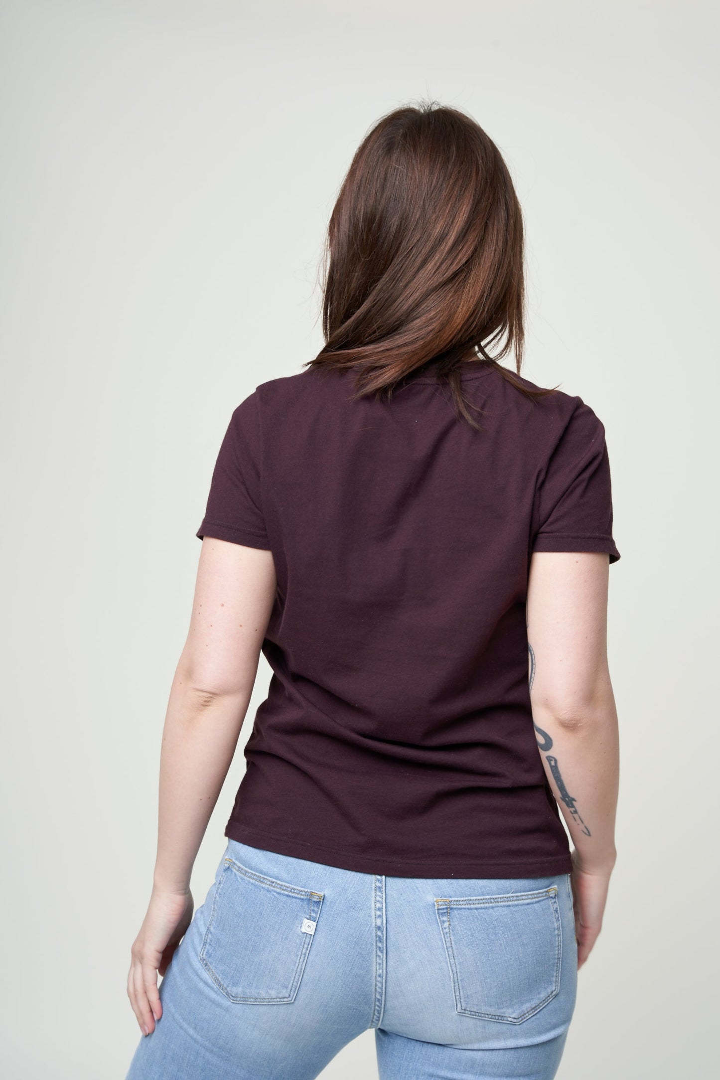 T-shirt manches courtes en coton bio | bordeaux "oxblood red"