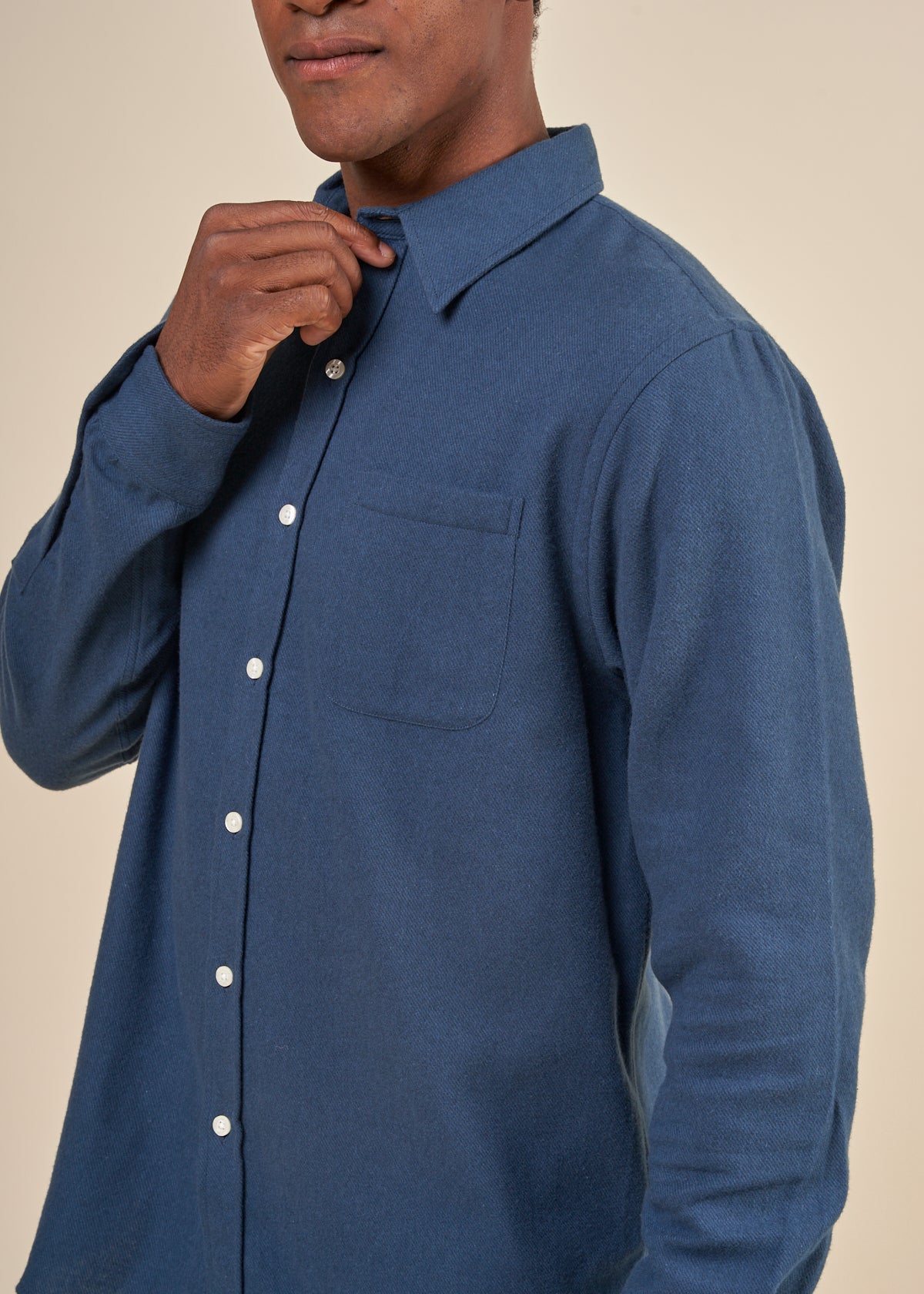 Chemise en coton bio | bleu pétrole "flannel shirt petrol blue"