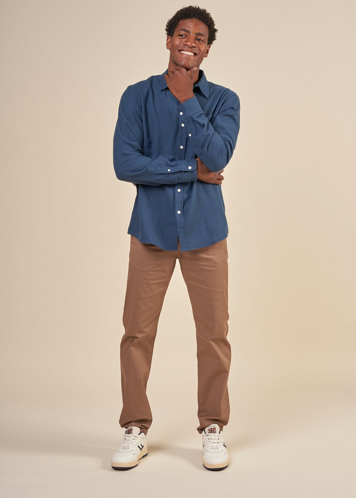 Chemise en coton bio | bleu pétrole "flannel shirt petrol blue"