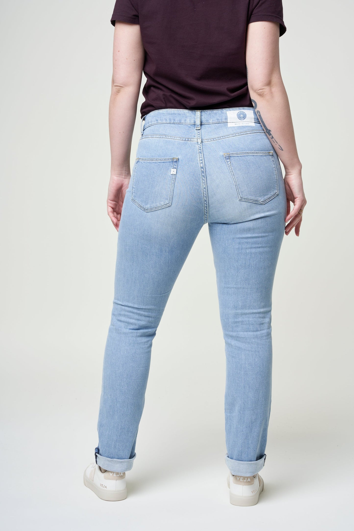Jean slim bleu clair en coton bio et recyclé - regular swan heavy stone