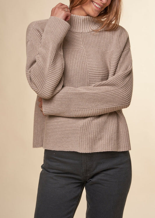 Pull en maille de coton bio | Gris clair "cotton loose fit crew neck knit light feather gray"