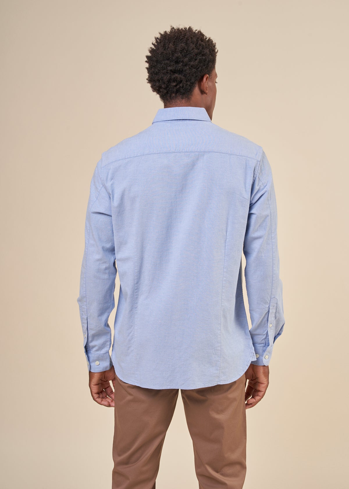 Chemise avec logo en coton bio | Bleu clair "costom tailored oxford shirt lapis blue"