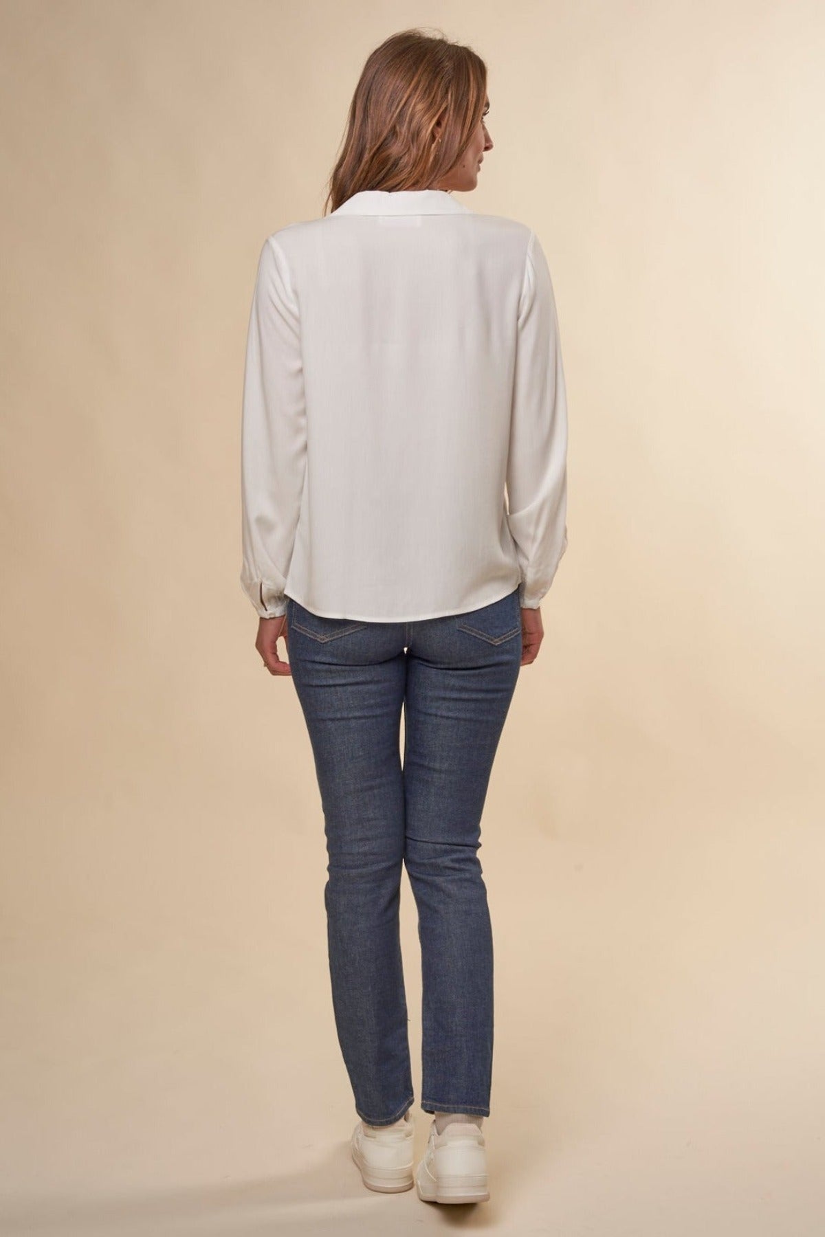 Blouse ample en ecovero | Blanc "miunaa off white"