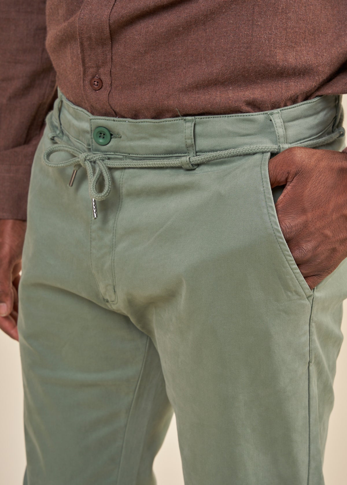 Chino en coton bio | Vert "tiago seaweed"