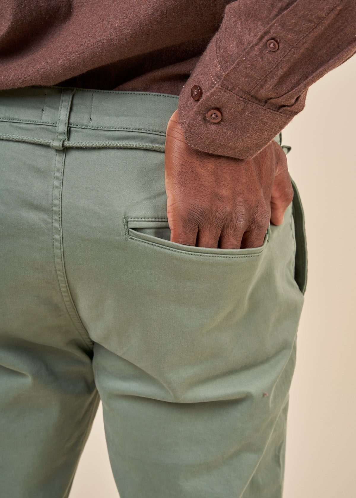 Chino en coton bio | Vert "tiago seaweed"