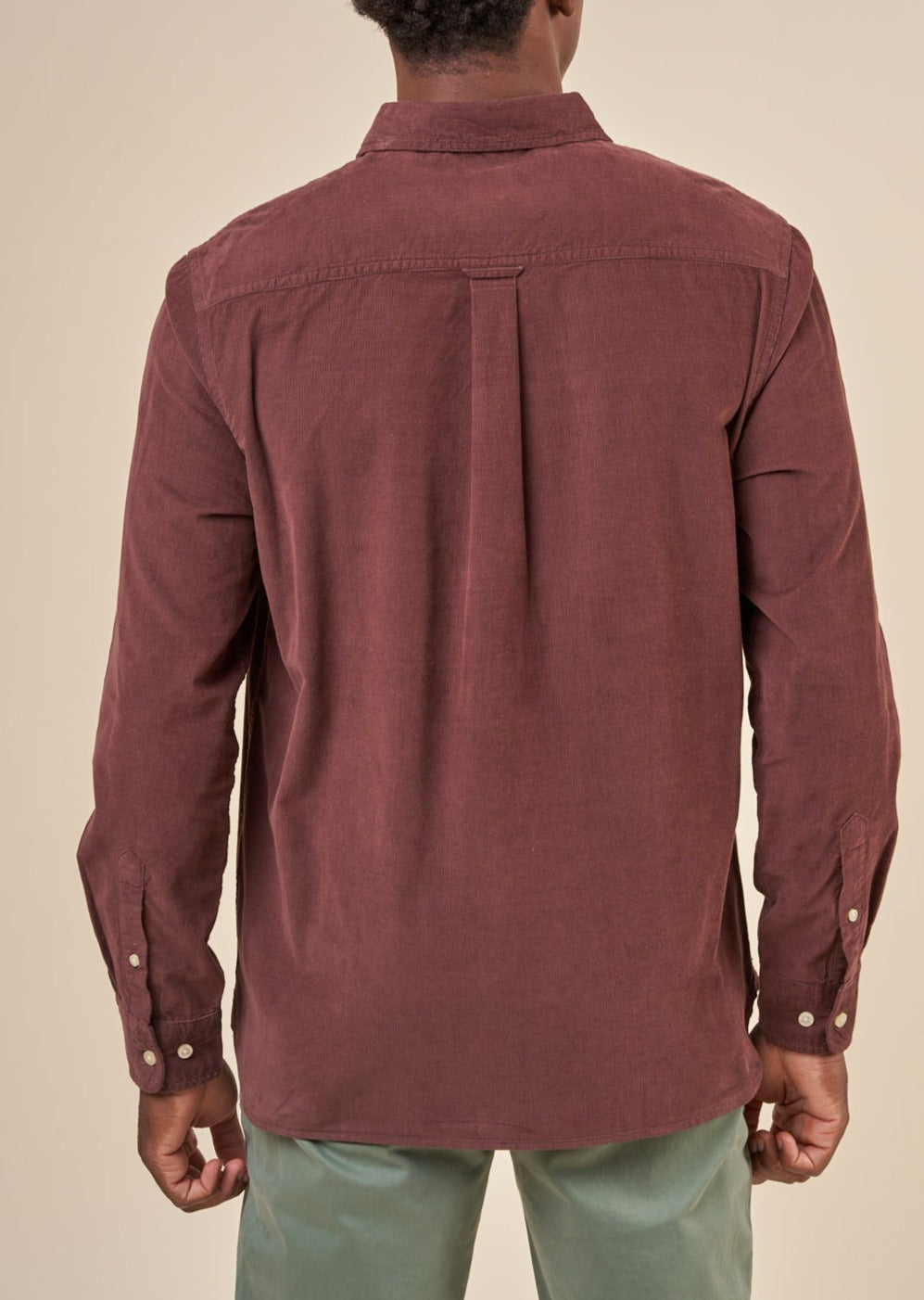 Chemise velours fin en coton bio | acajou "corduroy shirt deep mahogany"