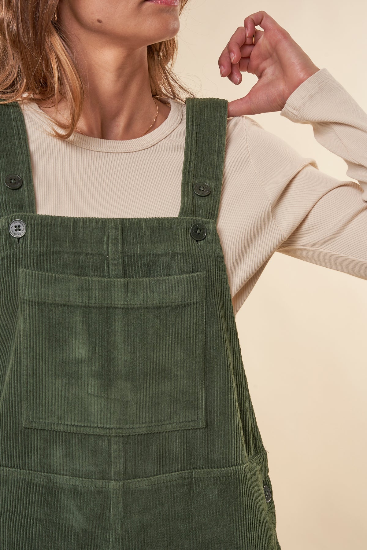 Salopette velours en coton bio | verte "bottle green corduroy luz jumpsuit"