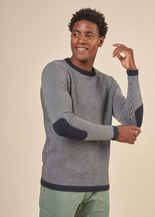 Pull ample en coton bio et cachemire | marine "deio navy"