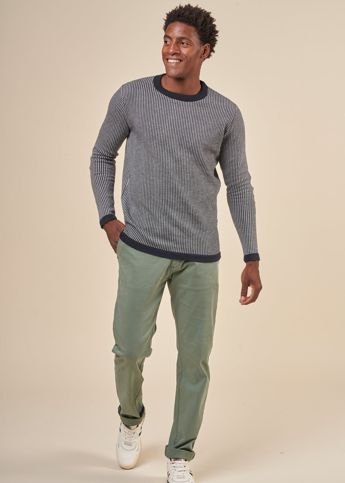 Pull ample en coton bio et cachemire | marine "deio navy"
