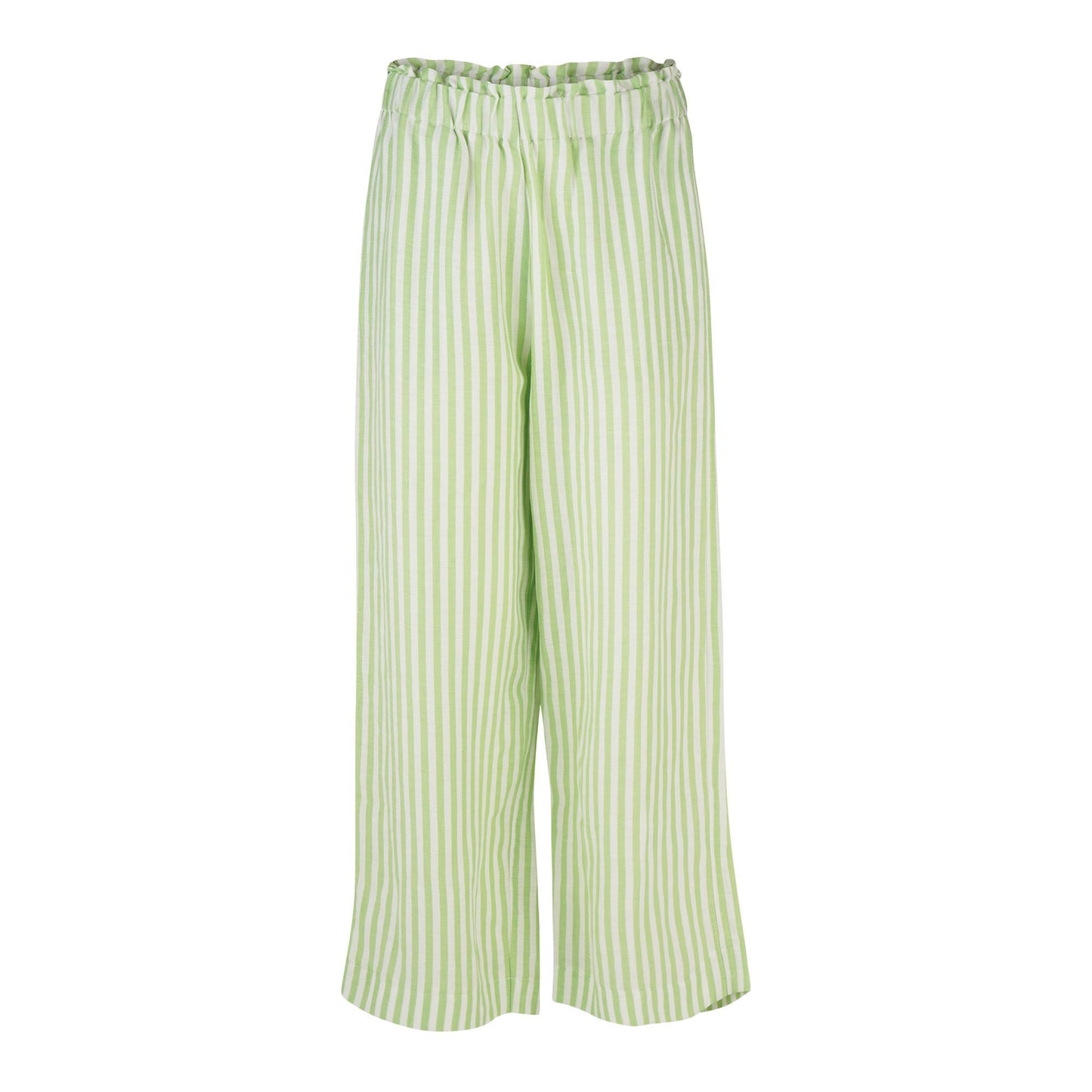 Pantalon bicolore à rayures en lin et cupro - beveren matcha striped