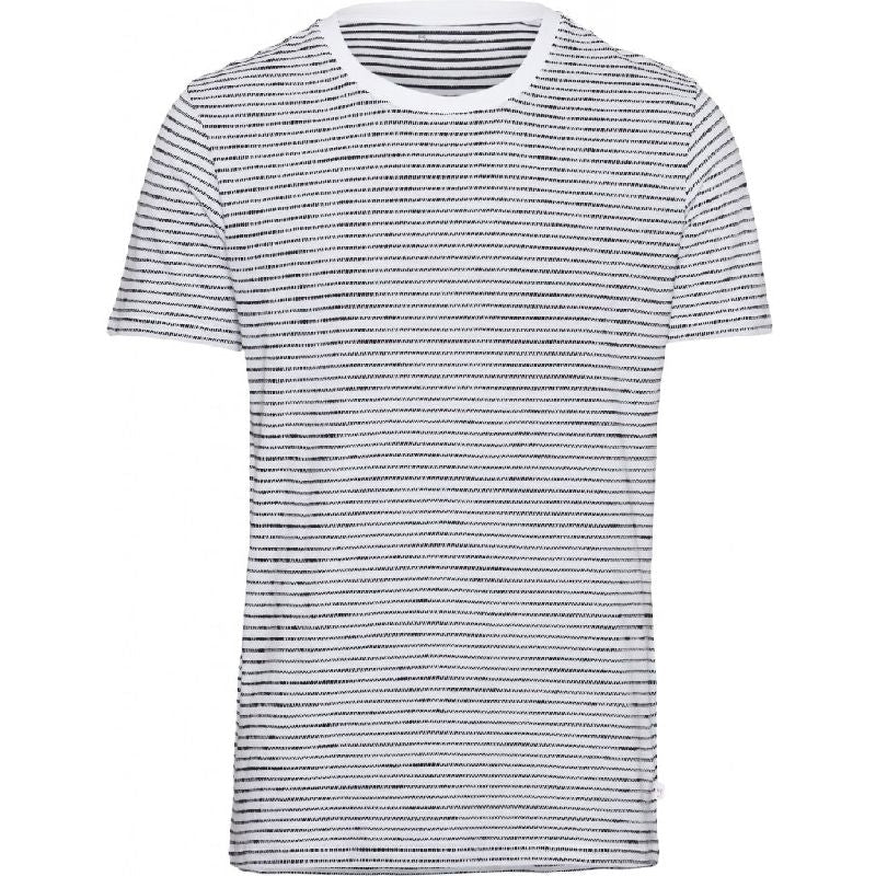 T-shirt rayé blanc et noir en coton bio - alder