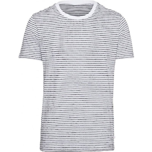 T-shirt rayé blanc et noir en coton bio - alder