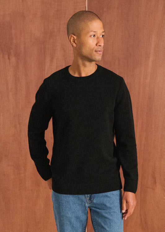 Pull en laine mérinos recyclée | noir