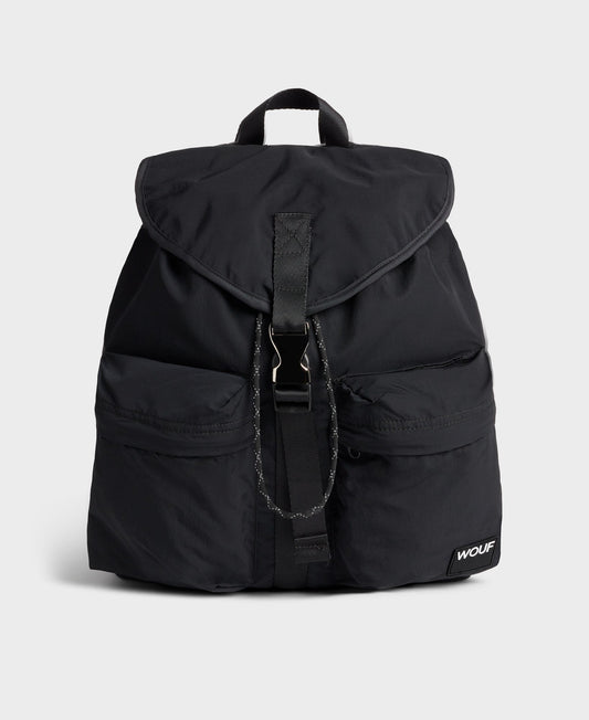 Sac à dos en matière recyclée déperlante | Noir "midnight backpack"