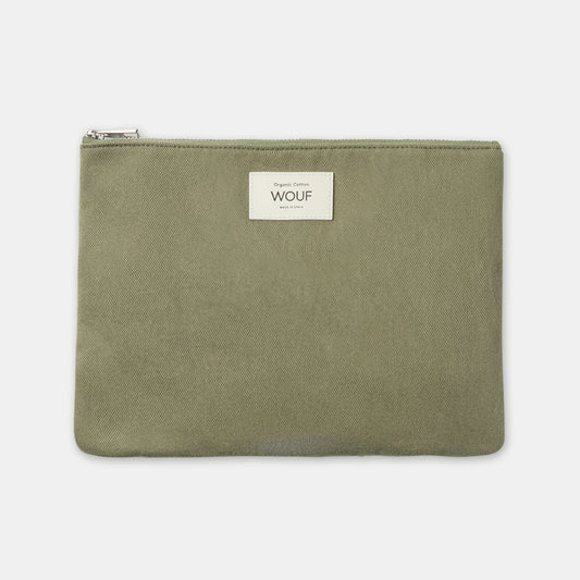 Pochette en coton bio | Vert "sunset pouch kaki"