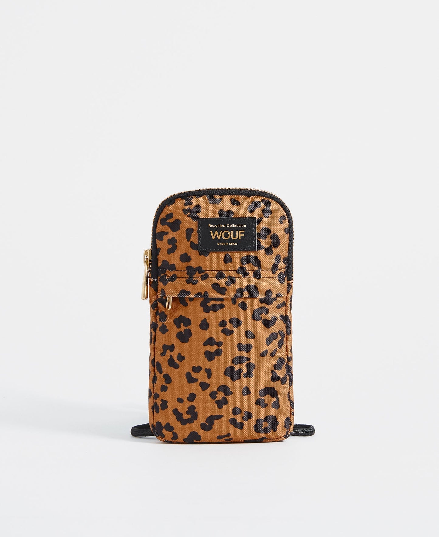 pochette téléphone en matières recyclées | léopard "agar crossbody phone bag"