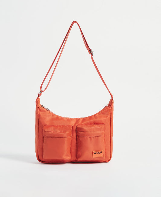 Sac bandoulière en matière recyclée | orange "zagreb crossbody bag"