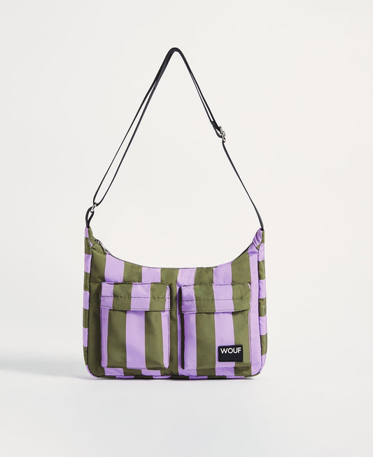 Sac bandoulière en matière recyclée | rayé "niza crossbody bag"