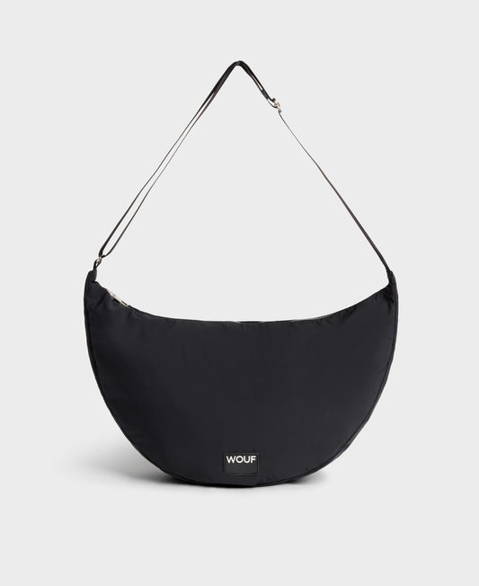 Grand sac à bandoulière en recyclé déperlant | Noir "midnight large crossbody bag"