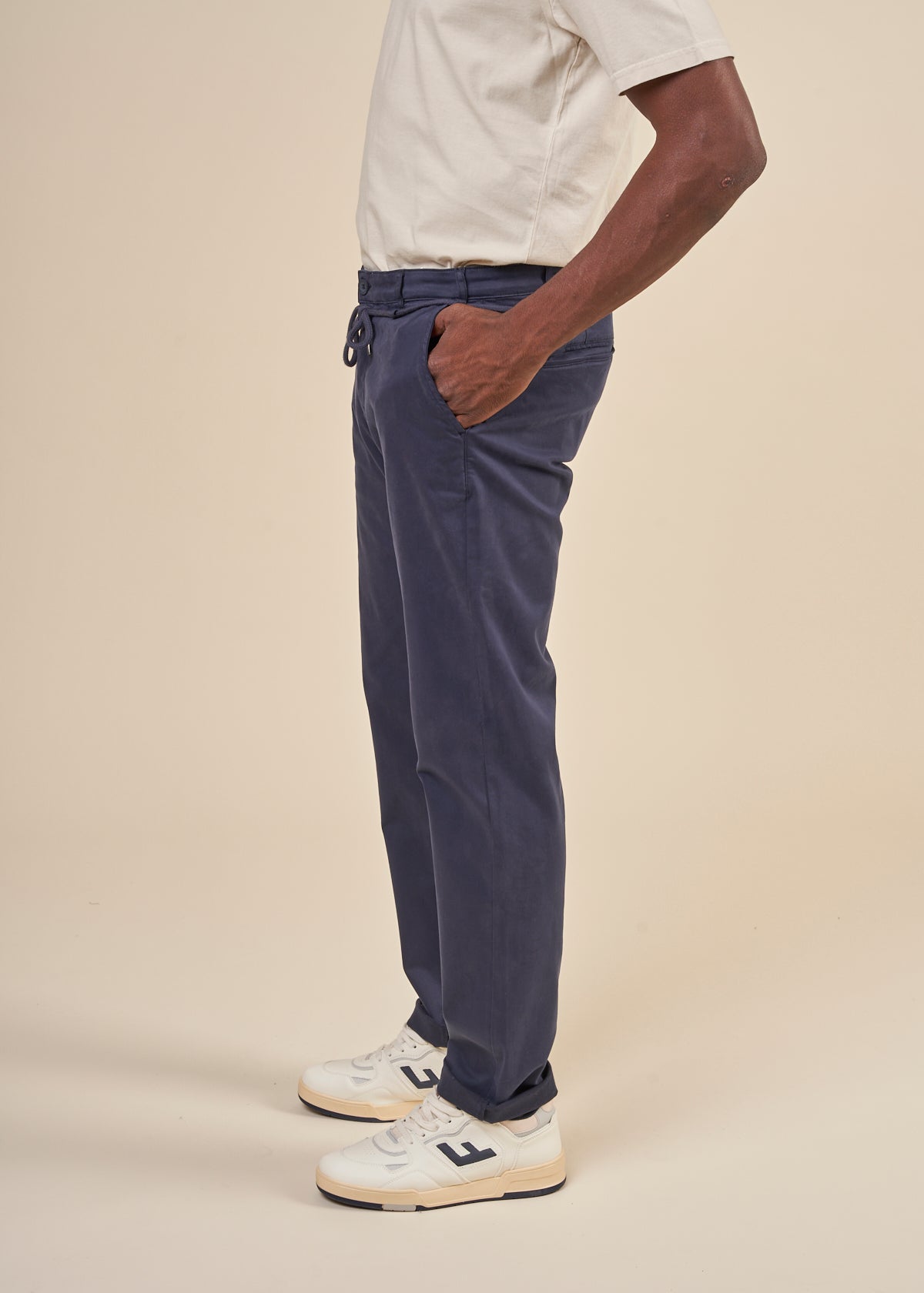 Chino en coton bio | Marine "tiago navy"