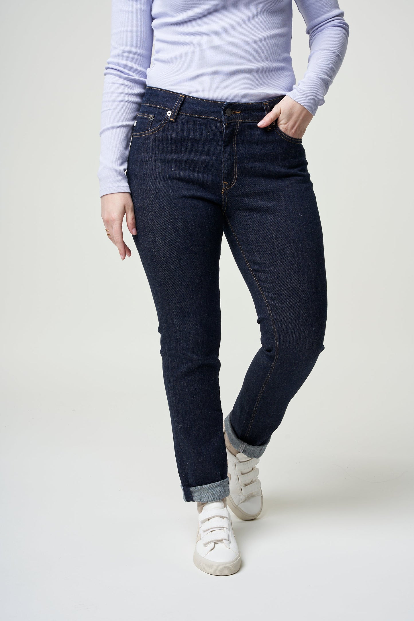Jean slim en coton bio et recyclé | bleu brut "Regular Swan strong blue"