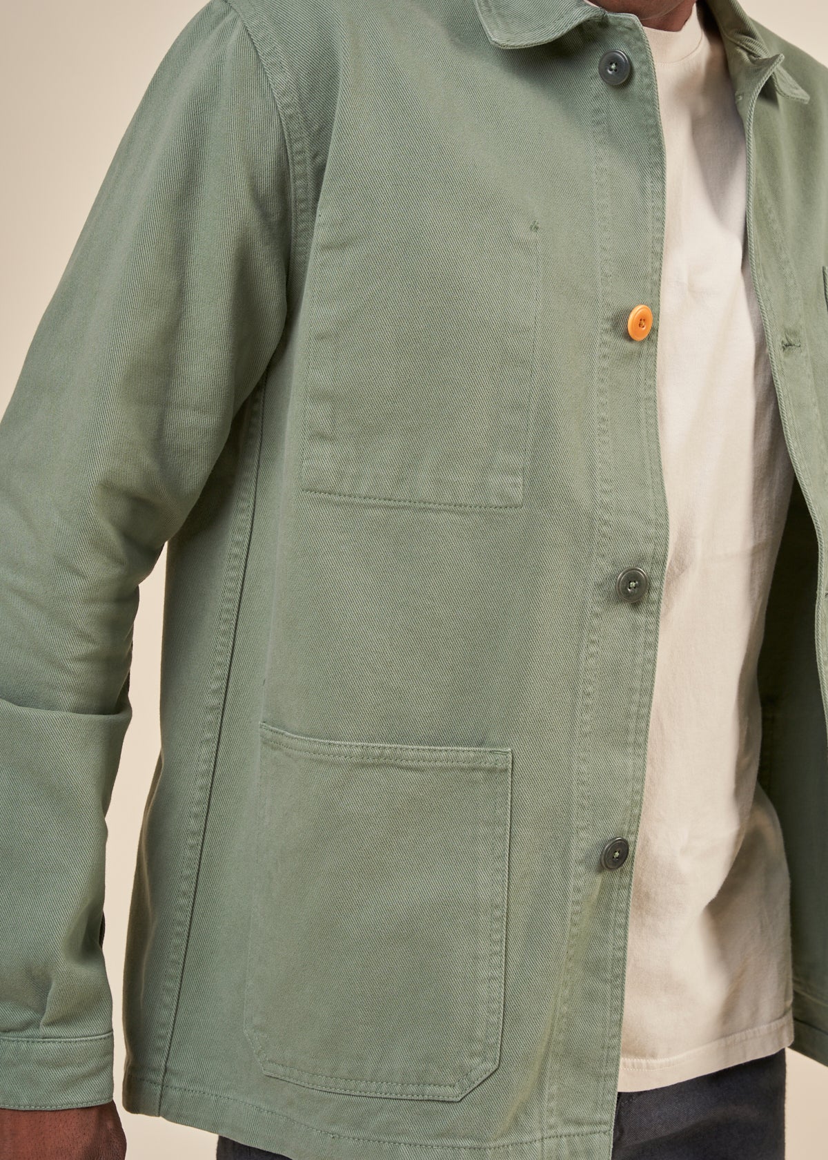 Veste worker en coton bio | vert "sergi spinach"