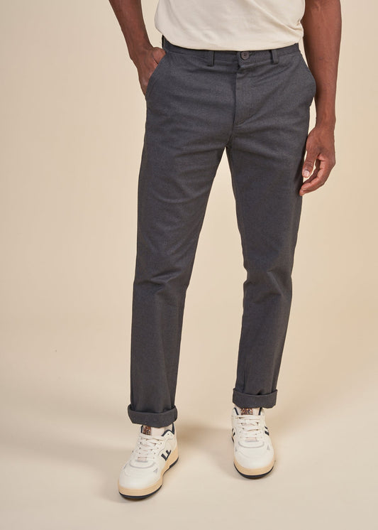 Chino en flanelle de coton bio | Gris "chuck flannel chino pants gray pinstripe"
