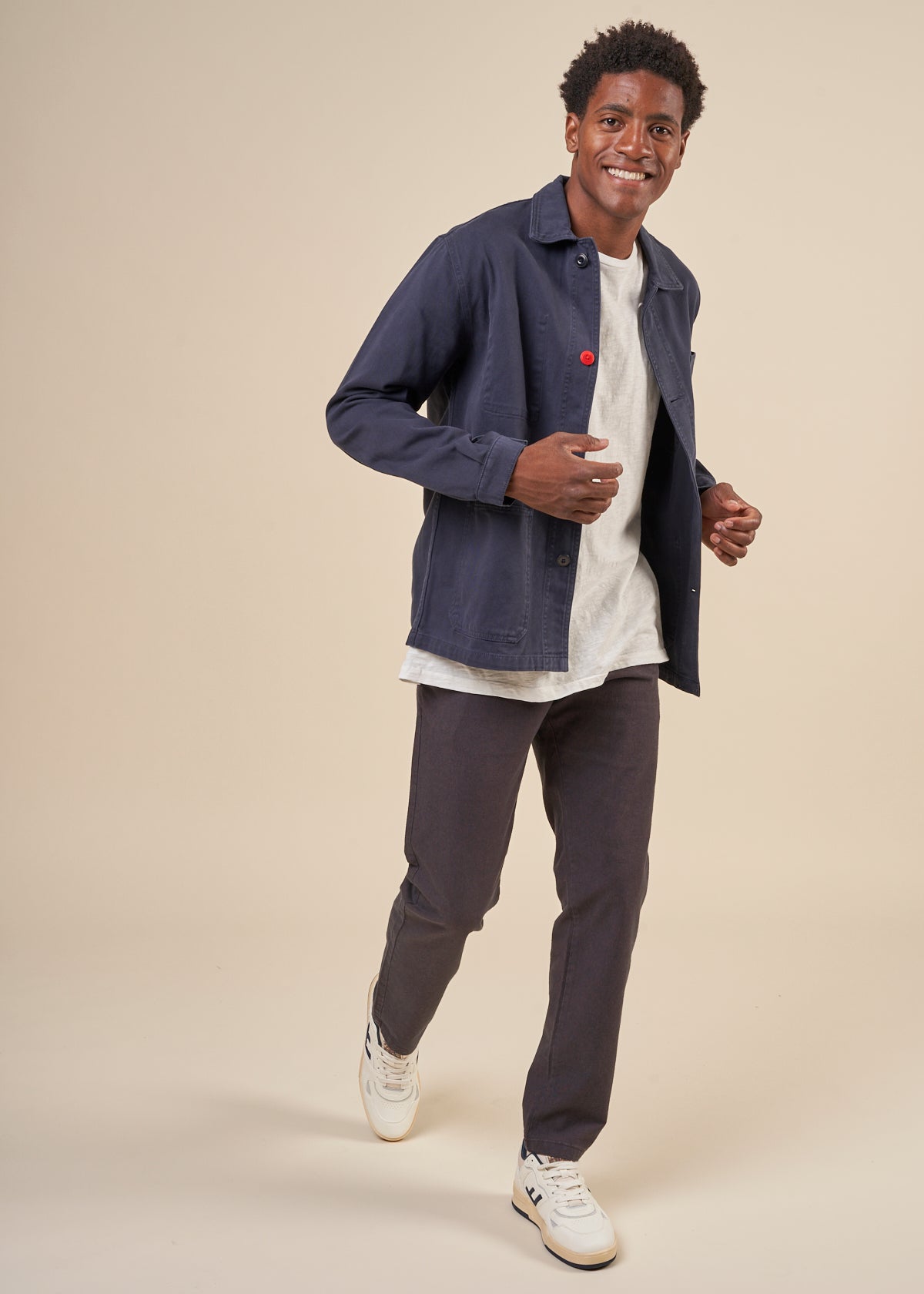 Veste worker en coton bio | marine "sergi navy"