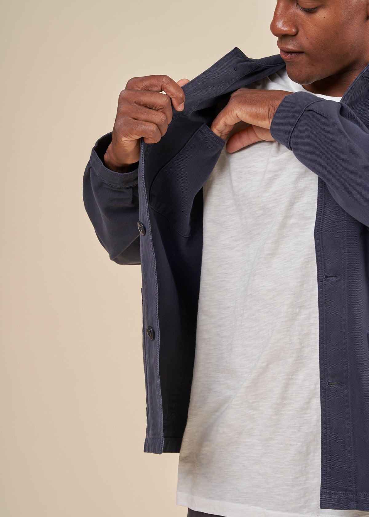 Veste worker en coton bio | marine "sergi navy"