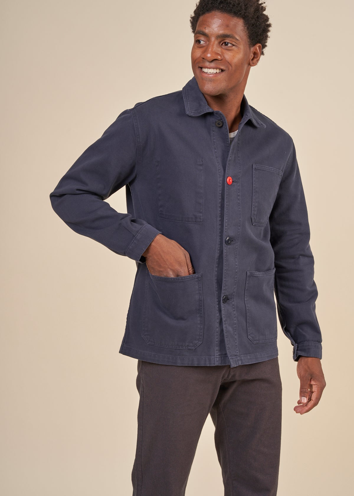 Veste worker en coton bio | marine "sergi navy"