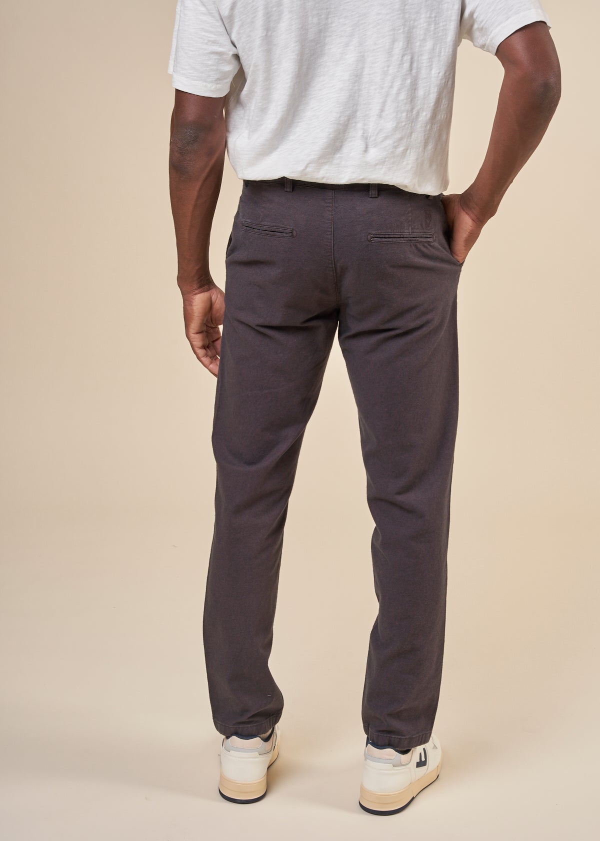 Chino en flanelle de coton bio | Marron "chuck flannel chino pants chocolate plum"