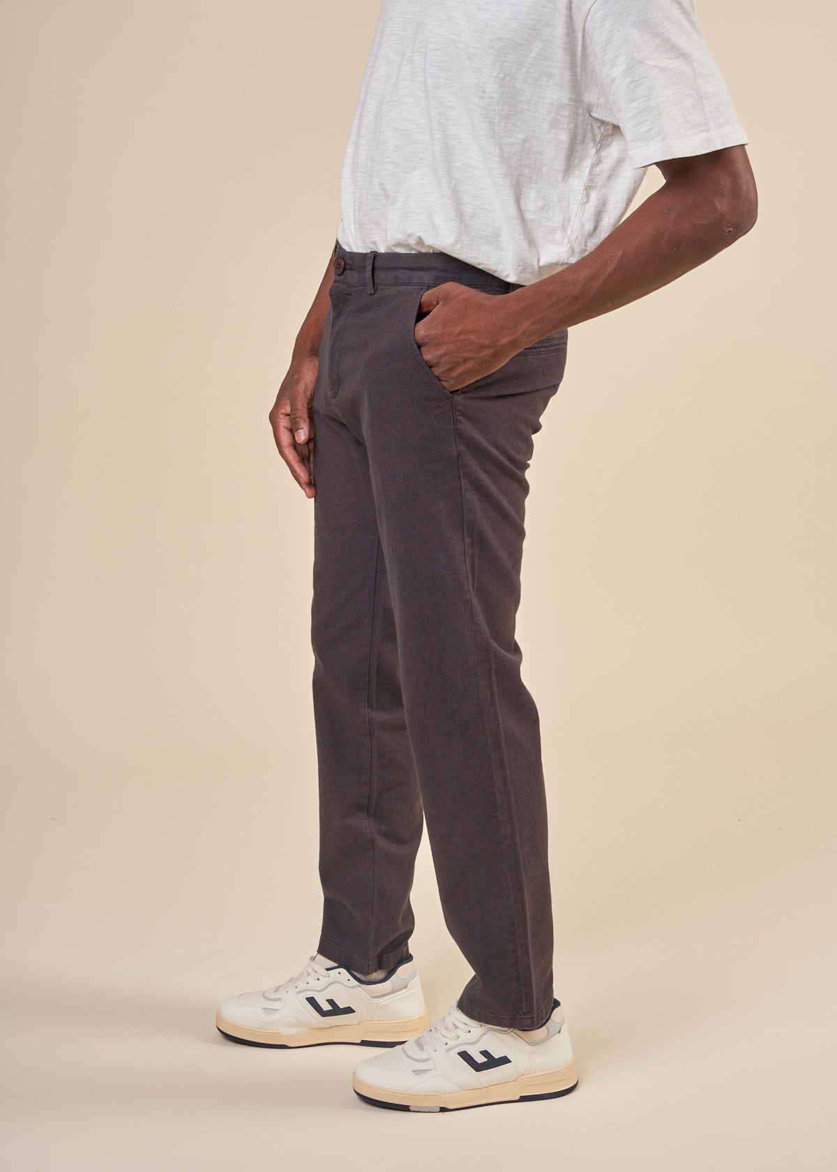Chino en flanelle de coton bio | Marron "chuck flannel chino pants chocolate plum"