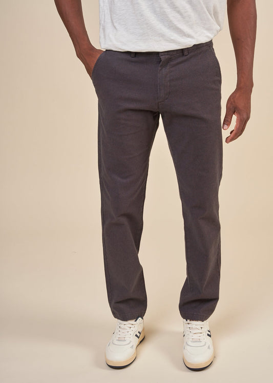 Chino en flanelle de coton bio | Marron "chuck flannel chino pants chocolate plum"