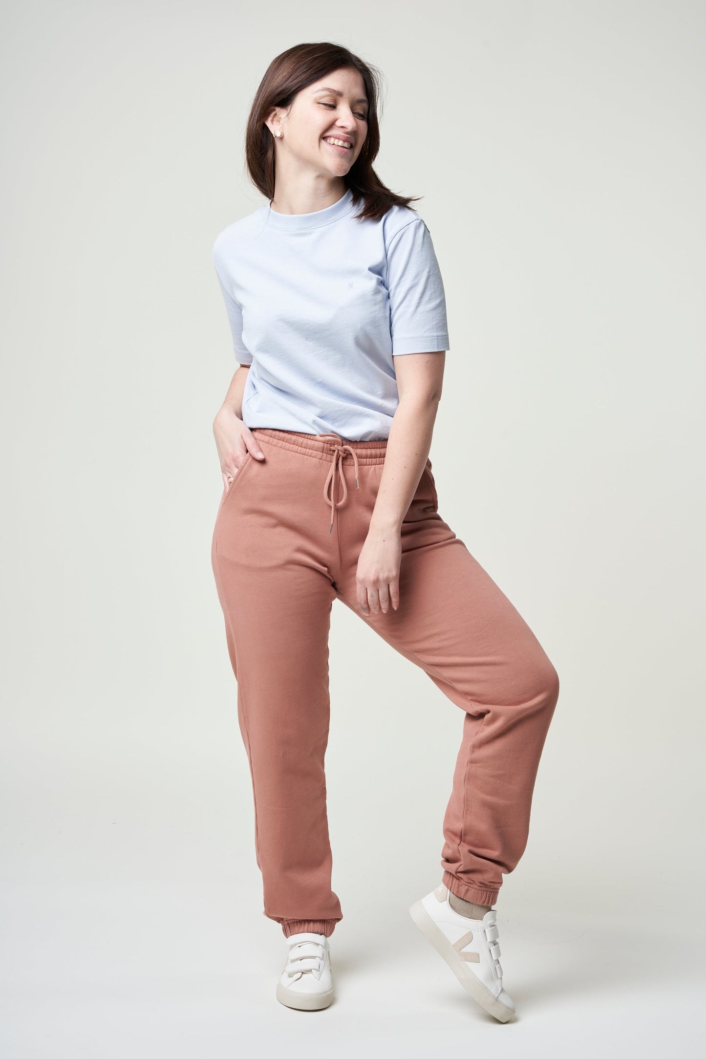 Jogging en coton bio | rose "rosewood mist"