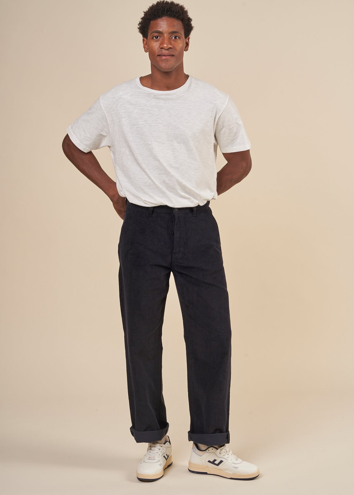 Pantalon en velours de coton bio | Marine "tuff tony pants navy cord"