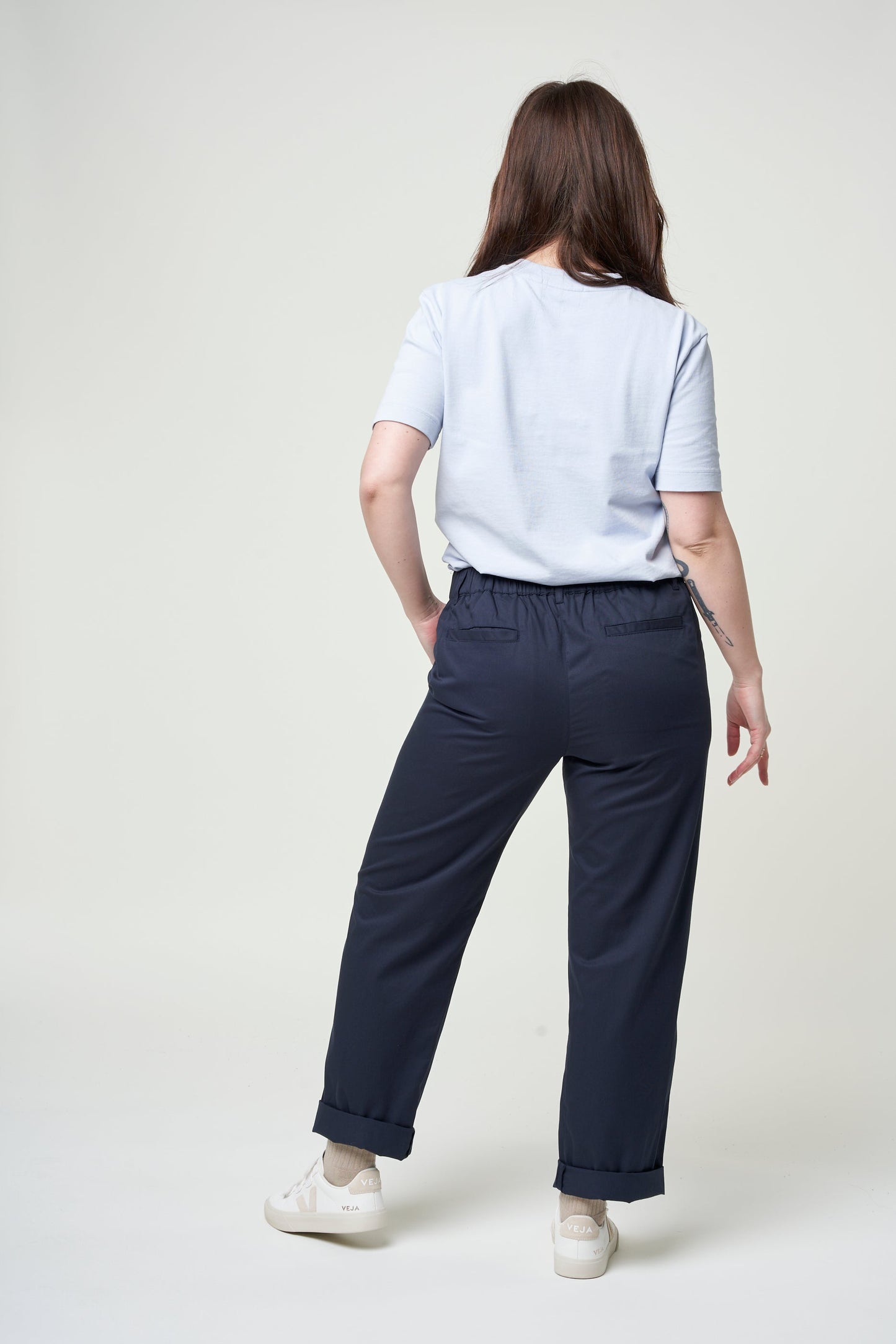 Pantalon marine en coton bio - annika trousers navy