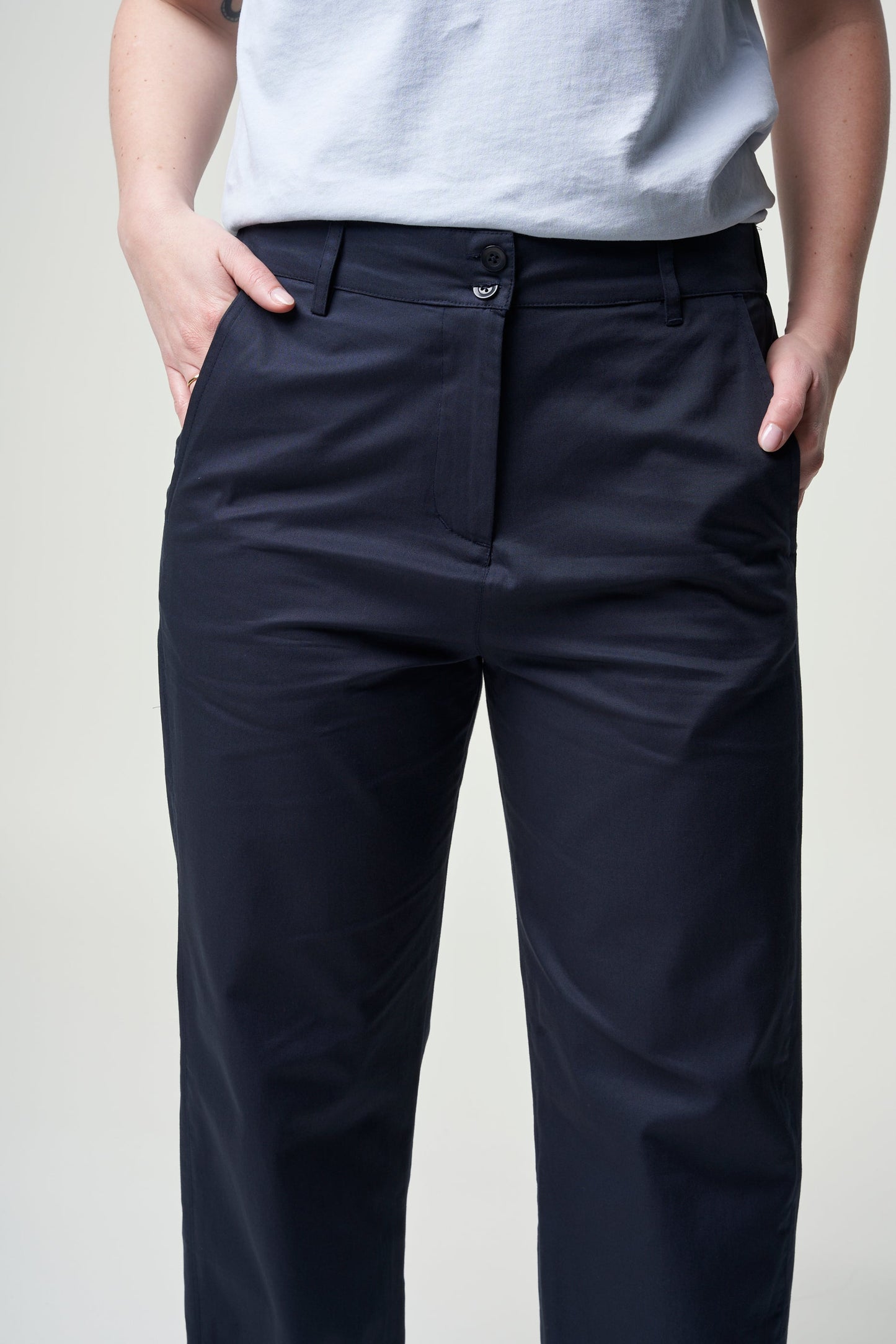 Pantalon marine en coton bio - annika trousers navy