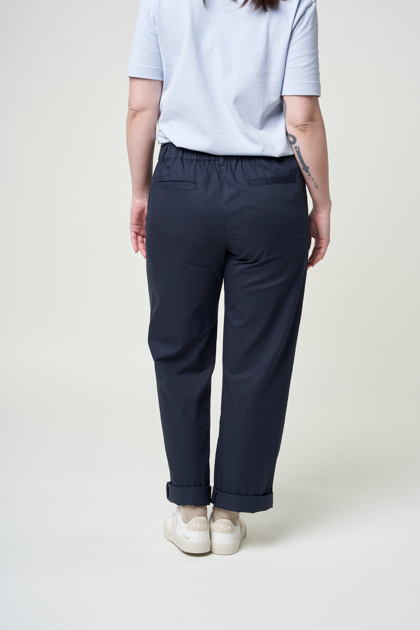 Pantalon marine en coton bio - annika trousers navy