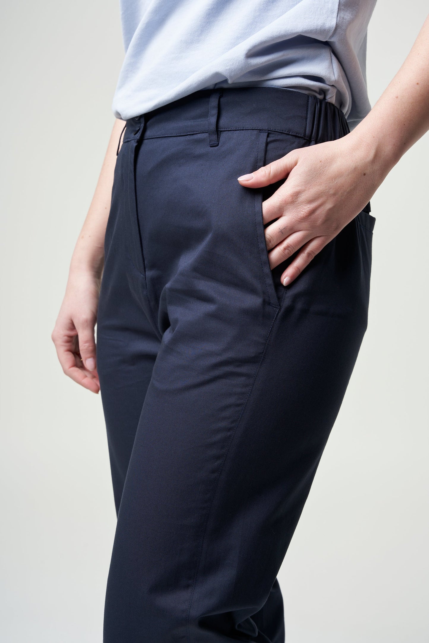 Pantalon marine en coton bio - annika trousers navy