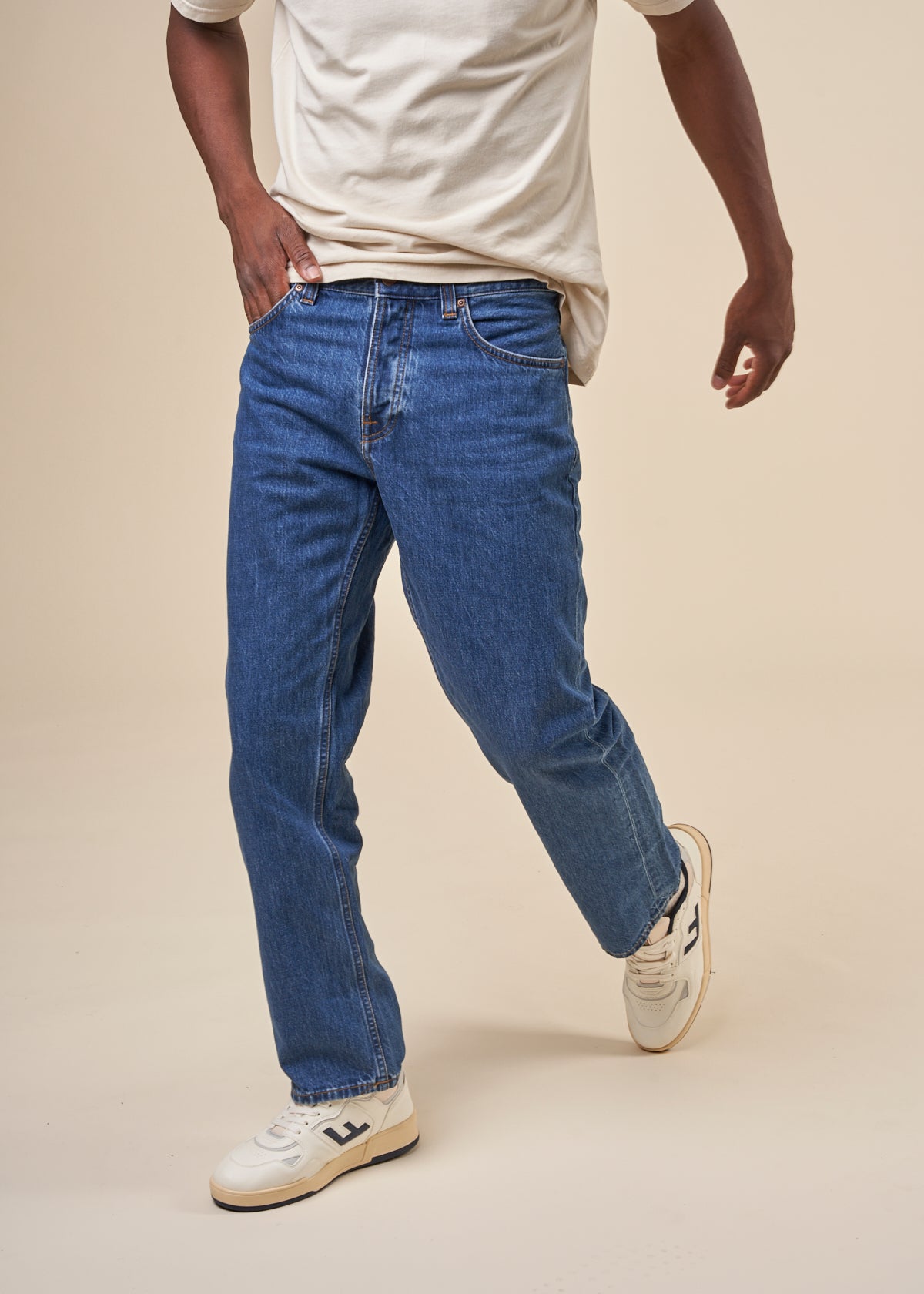 Jean droit en coton bio | Bleu "rad rufus monday blues"