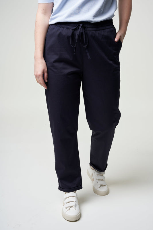 Pantalon ample marine en coton bio - danyaa night sky