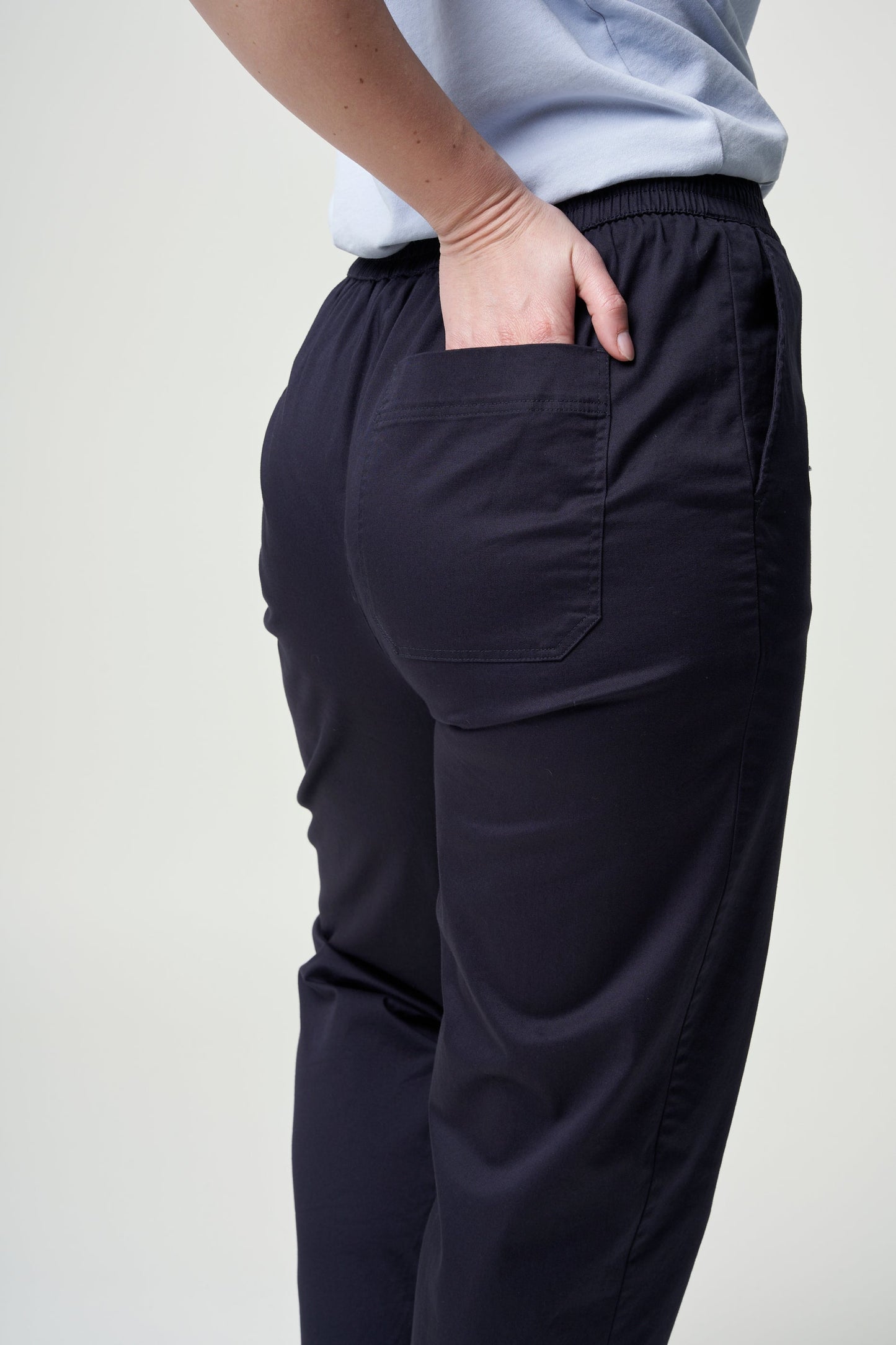 Pantalon ample marine en coton bio - danyaa night sky